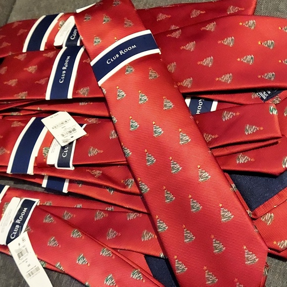 Club Room Men's Holiday Tree Tie, - Picture 4 of 4